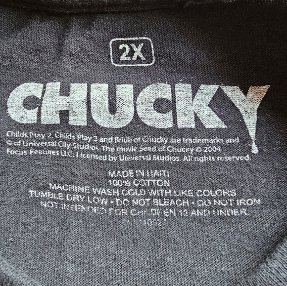 CHUCKY Crewneck Short Sleeve Airbrush Print Tshirt Size 2X - Picture 7 of 7